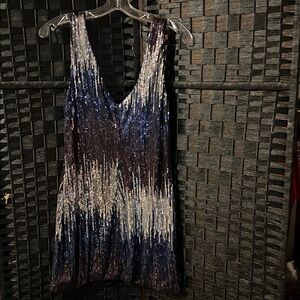 Elegant Sequin Dress in Blue and silver As you wish brand size L